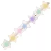 11mm Star Bead Set - Transparent - Multicolored Pastel x10