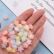 11mm Star Bead Set - Transparent - Multicolored Pastel x10