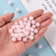 10mm Round Beads - Transparent - Pastel Pink x10