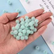 10mm Round Beads - Transparent - Mint x10