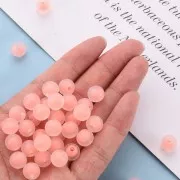 10mm Round Beads - Transparent - Coral x10