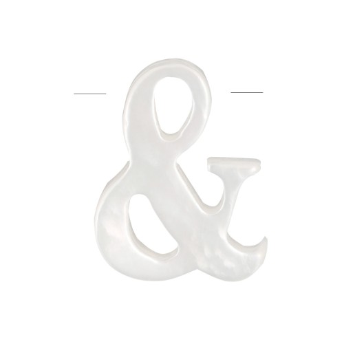 10x8mm Mother of Pearl Symbol Bead - & - Natural x1