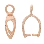 12mm 925 Sterling silver Hollow Pendant Holder - Rose Gold x1