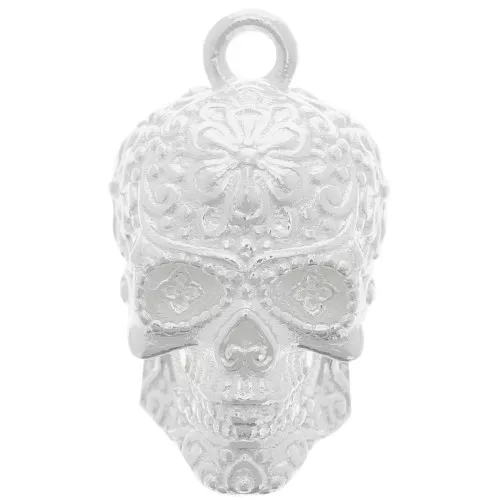 18x10mm 925 Sterling Silver Skull and Crossbones Mexican Calavera Pendant x1