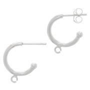 15mm 925 Sterling Silver Open hoop earrings with ring x2