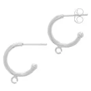 15mm 925 Sterling Silver Open hoop earrings with ring x2