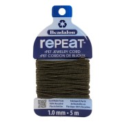 1mm RePEaT braided cord in recycled polyester - Dark Brown x5m