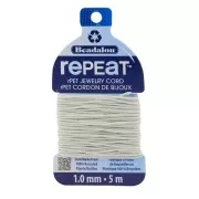 1mm RePEaT braided cord in recycled polyester - unbleached x5m