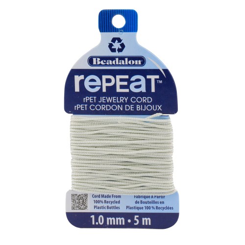 1mm RePEaT braided cord in recycled polyester - unbleached x5m