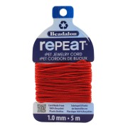 1mm RePEaT braided cord in recycled polyester - Red x5m|raw }}