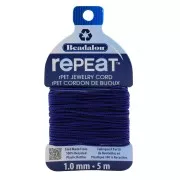 1mm RePEaT braided cord in recycled polyester - Navy x5m