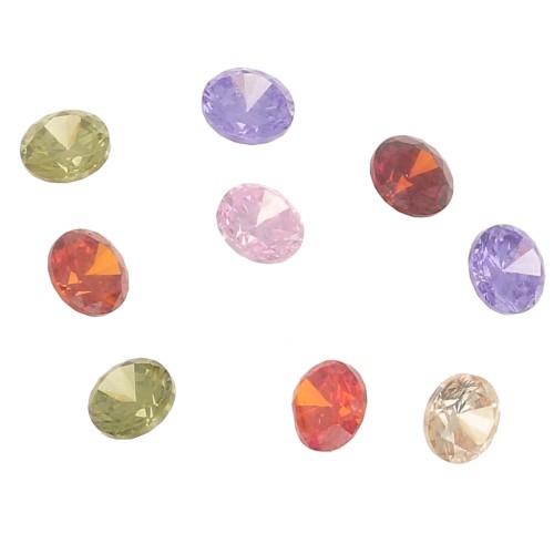 3mm Zirconium Oxide Round Cabochons - Multicoloured x10