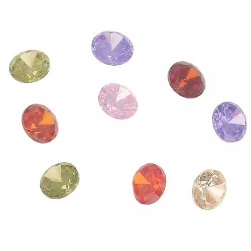 3mm Zirconium Oxide Round Cabochons - Multicoloured x10