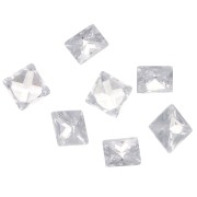 3mm Zirconium Oxide Square Cabochons - Crystal x10|raw }}