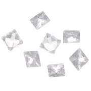 3mm Zirconium Oxide Square Cabochons - Crystal x10