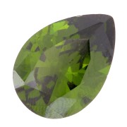 14x10mm Zirconium Oxide Pear Cabochon - Olive x1|raw }}