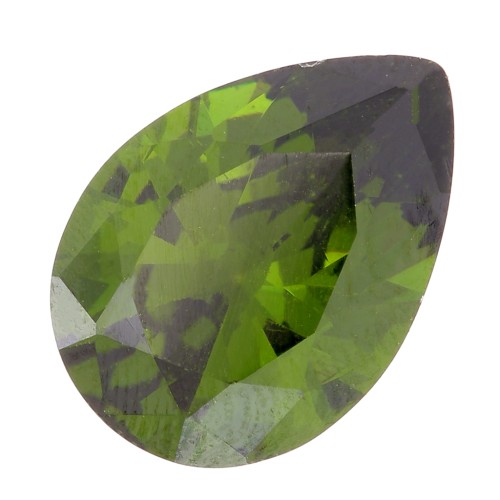 14x10mm Zirconium Oxide Pear Cabochon - Olive x1