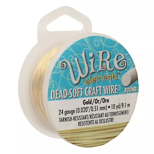 0.51mm Dead soft craft wire - Anti-tarnish gold x9.1m