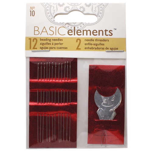 Set de 12 beading needles n°10 and 2 needle threaders - Steel x1