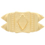 25x12mm Cymbal - GemDuo Mantrakia II Bead Connector - Fine Gold Plated x1|raw }}