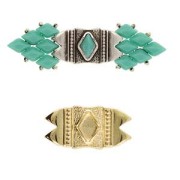 25x12mm Cymbal - GemDuo Mantrakia II Bead Connector - Fine Gold Plated x1