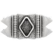 25x12mm Cymbal - GemDuo Mantrakia II Bead Connector - Antique Silver x1|raw }}