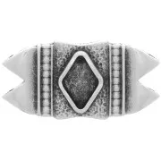 25x12mm Cymbal - GemDuo Mantrakia II Bead Connector - Antique Silver x1