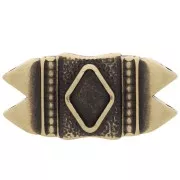 25x12mm Cymbal - GemDuo Mantrakia II Bead Connector - Bronze x1