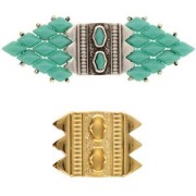 17x23mm Cymbal - SuperDuo Mantrakia III Bead Connector - Fine Gold Plated x1