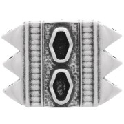 17x23mm Cymbal - SuperDuo Mantrakia III Bead Connector - Antique Silver x1|raw }}