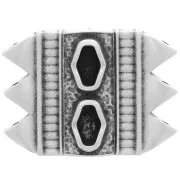 17x23mm Cymbal - SuperDuo Mantrakia III Bead Connector - Antique Silver x1