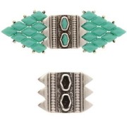 17x23mm Cymbal - SuperDuo Mantrakia III Bead Connector - Antique Silver x1