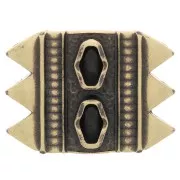 17x23mm Cymbal - SuperDuo Mantrakia III Bead Connector - Bronze x1