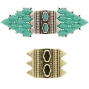 17x23mm Cymbal - SuperDuo Mantrakia III Bead Connector - Bronze x1