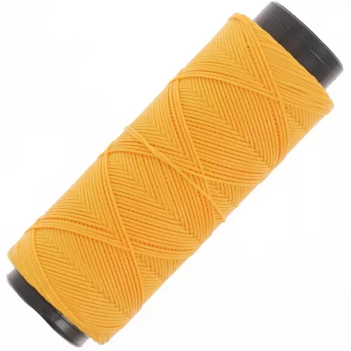 0.8mm Flat waxed polyester thread - Slam Cord for micro macrame - Yellow x100m