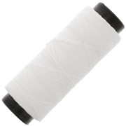 0.8mm Flat waxed polyester thread - Slam Cord for micro macrame - White x100m