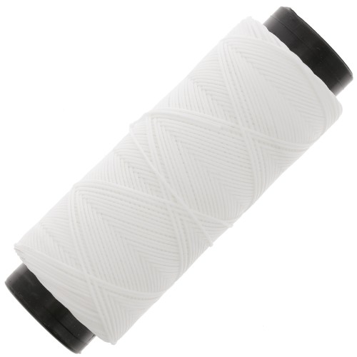 0.8mm Flat waxed polyester thread - Slam Cord for micro macrame - White x100m