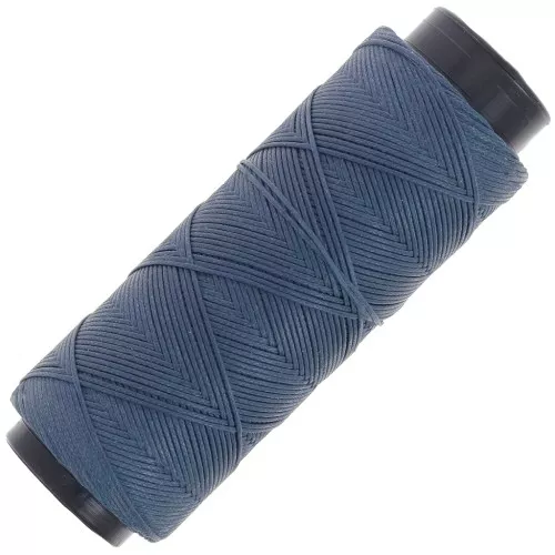 0.8mm Flat waxed polyester thread - Slam Cord for micro macrame - Denim x10