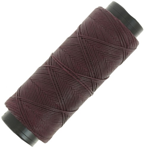 0.8mm Flat waxed polyester thread - Slam Cord for micro macrame - Aubergine x10