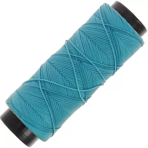 0.8mm Flat waxed polyester thread - Slam Cord for micro macrame - Turquoise x10