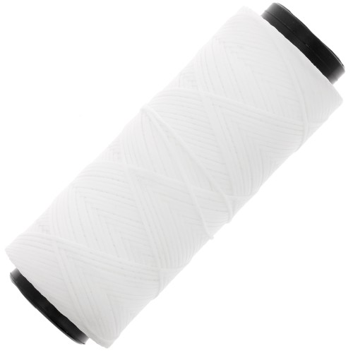 1mm Flat waxed polyester thread - Slam Cord for micro macrame - White x100m