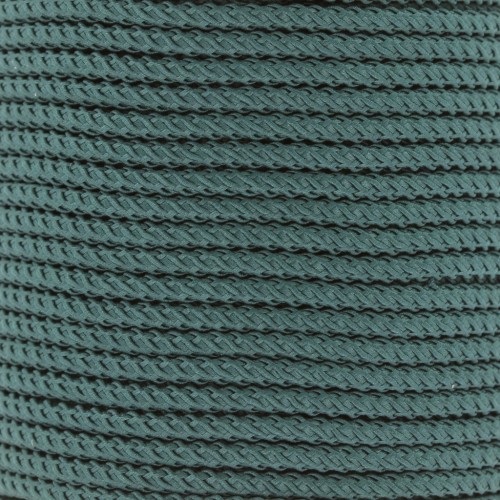 2mm braided polyester cord - Dark green x1m