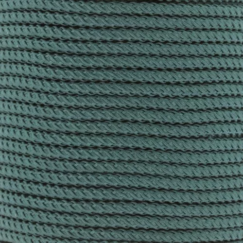 2mm braided polyester cord - Dark green x1m