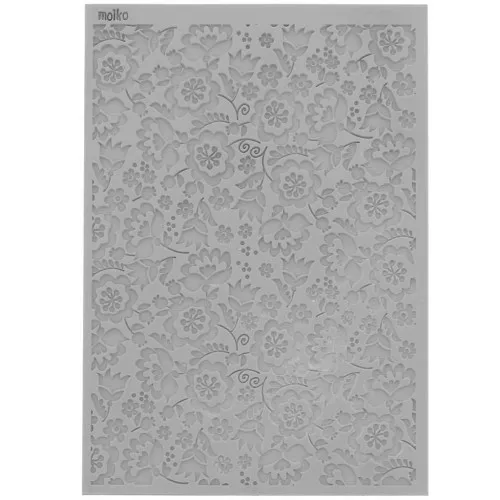 97x68mm Moiko texture sheet for polymer clay - Helleborus pattern 17.22 x1