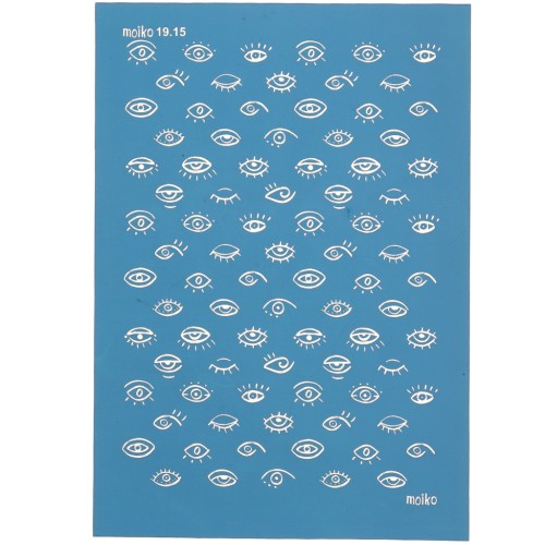 74x105mm Moiko Silk Screen for Polymer clay - Eye 19.15 x1