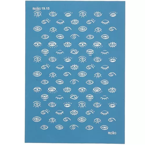 74x105mm Moiko Silk Screen for Polymer clay - Eye 19.15 x1