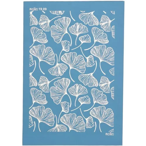 74x105mm Moiko Silk Screen for Polymer clay - Gingko 19.09 x1