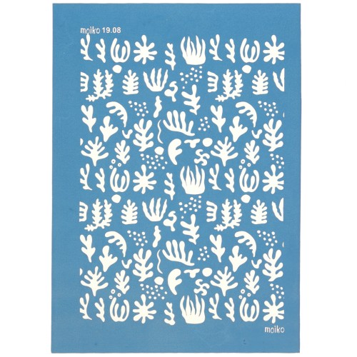 74x105mm Moiko Silk Screen for Polymer clay - Seaweed patternx 19.08 x1