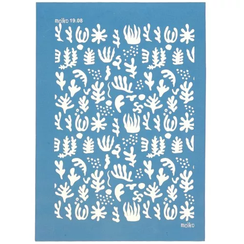 74x105mm Moiko Silk Screen for Polymer clay - Seaweed patternx 19.08 x1