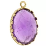 925 Sterling Silver Oval pendant setting for 18x13mm cabochon - Fine Gold platedx1